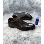 Men’s Classic Cap-Toe Lace-Up Formal Leather Shoe – Dark Brown