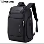 Men's Backpack Female Oxford Cloth Laptop Bag-Black
