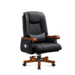 Genuine Executive Office Chair Leather-Black