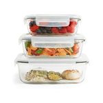 product_image_name-Generic-3 Piece Food Safe Microwave Oven Safe Glass Bowls Fridge Containers -White.-1