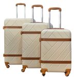 3 Pieces Of Retro 20 25 29 Inches Rolling Luggage Carry On Trolley Luggage Spinner Brand Travel Bag Trolley Suitcase On Wheels- Multicolor