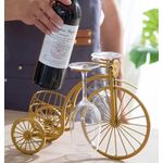 product_image_name-Generic-Vintage Metal Bicycle Wine Rack Holder Stand Free Standing Small Tabletop Bottle Holder Water and Wine Bottle Holder for Home Kitchen Dining Room -6