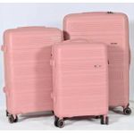 3 In 1 Luggage Suitcase With 360 Spinner Wheels Handle Light Weight Rolling Cabin With Digital Lock Hard shell - Pink  