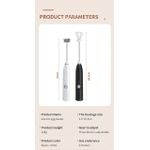 product_image_name-Generic-Rechargeable Electric Plastic Handle Handheld Mini Office Egg Beater Coffee Milk Frother With Food Safe Stainless Steel Whisk Frappe Mixer-3