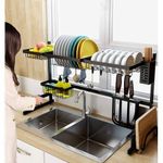product_image_name-Generic-Dish Drying Draining Rack, Over The Sink Display Stand Utensils Storage Organizer -Black.-2