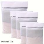 Mesh Laundry Bag Set  Sandwich Embroidered Net Washing Machine Bags, Suitable For Delicate T-shirts, Socks, Pants, Underwear, Bras, Dresses, Coats And Baby Clothes, Reusable Zipper Laundry Bags