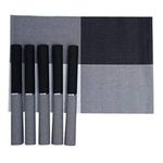 6 Pcs Table Mats With a Runner - Black