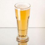 Set of 6 Elegant Tall Glass Tumblers with Faceted Base