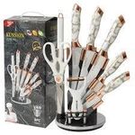 product_image_name-Generic-9 Pieces Of Stainless Steel Kitchen Cooking Knives Set Chef Block Knife Sets With Acrylic Stand Vegetable Scissor And File- Multicolor-8