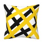 product_image_name-Generic-Decorative Cushion Cover / Case - Yellow And Black-1