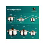 product_image_name-Generic-12Pcs Multi-purpose Stainless Steel Saucepans Dishes -Silver-4