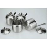 product_image_name-Generic-6pc Set Of Sugar Bowl Condiment Pot Spice Container Seasoning Jar Stainless Steel With Lid and Spoon Kitchen Accessories-Color Silver-1
