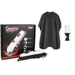 Geemy Full package 3 in 1 , Rechargeable Hair Clipper and trimmer, Brush , Hair cutting Cape