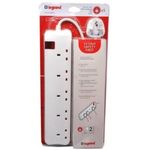 Legrand 5 Ways Multi Outlet British Standard Power Extension - White