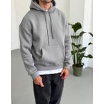 product_image_name-Fashion-Unisex Premium Cotton-Rich Hoodie - Emerald Forest Grey - High-Quality Fleece Pullover-2