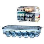 product_image_name-Generic-16 Egg Tray Holder For Refrigerator, Stackable Organizer Bin With Lid, Green.-4