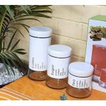 3 Piece Square Tea, Coffee, Sugar Bowl Canister Storage Set - White.