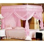 4*6 Ultimate Protection & Cozy Mosquito Net With 4 Stainless Steel Stands & 3 Doors Design Bed Net S1 Pink