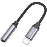 product_image_name-Yesido-YAU21 Aux Audio Cable To Audio Adapter Cable 10CM 3.5mm AUX Headphones Adapter For iPhone Black -3