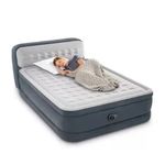 High-quality Dura-Beam Deluxe Ultra Plush Headboard Queen air mattress Built-in pump.