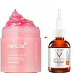 Medicube Collagen Jelly Cream + Vichy 16% Pure Vitamin C Brightening Serum. Moisturizes, Glows, Brightens, Evens the skin tone, Boosts Collagen Production, Fades Dark Spots, Scars Treats Acne & Firms