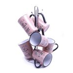 6 pieces of Cups with Wordings - Pink,Black