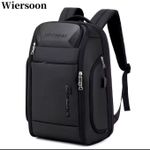 Unisex Oxford Cloth Laptop Backpack - Waterproof Business & School Bag - Black
