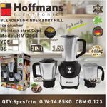 Hoffmans HM-2064. 3-in-1 Blender, Meat Grinder & Coffee Mill 800W Ice Crusher with Stainless Steel Cups