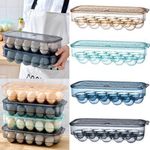 product_image_name-Generic-16 Egg Tray Holder For Refrigerator, Stackable Organizer Bin With Lid, Brown.-2