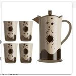  water jug and a set of four matching glasses