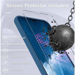 product_image_name-Samsung-Galaxy A15 5G Luxury Soft Rubber Liquid Silicone Skin Touch Feel Cover Case With glasss Armor Blue Navy Blue-4