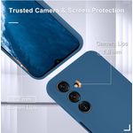 product_image_name-Samsung-Galaxy A15 5G Luxury Soft Rubber Liquid Silicone Skin Touch Feel Cover Case With glasss Armor Blue Navy Blue-5