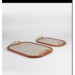 product_image_name-Generic-Luxury Wooden Serving Tray With Woven Base & Gold Handles – Elegant Coffee Table & Bed Tray-1