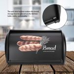 product_image_name-Generic-Metal Bread Box Bread Holder Storage Container Large Capacity Stainless Steel Bread Bin Kitchen Organizer Bread Storage Box with Roll up Lid for Kitchen Counter -2