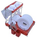 product_image_name-Binca-Stainless Steel Dish Drainer With An Auxiliary Rack-Red.-2