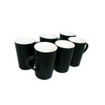 Set of 6 ceramic tea mugs-black
