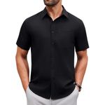 product_image_name-Fashion-Alimens & Gentle Men's Short Sleeve Dress Shirts Wrinkle Free Untucked Casual Button Down Shirt-1