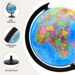 product_image_name-Generic-World Globe for Kids Learning, Interactive Spinning Earth Globe for Children with Stand, Self-Assembled World Globes for Educational Geography- Multi Colours-2