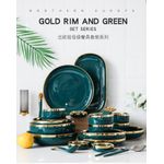 product_image_name-Generic-32Pcs Microwave Ceramic Pates Bowls Spoons Restaurant Dinnerware Gift Set Porcelain With Gold Rim Box For 8-6