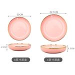 product_image_name-Generic-32Pcs Microwave Ceramic Pates Bowls Spoons Restaurant Dinnerware Gift Set Porcelain With Gold Rim Box For 8-8