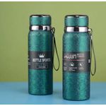 1pc Glitter Insulated Thermos Bottle - Green.