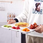 product_image_name-Generic-6 Pieces Of Divided Plates Melamine 5-Compartment White Partioned Serving Tray-2