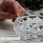 product_image_name-Generic-Heavy Duty Glass Ashtray Crystal Cig*rette Ashtray Transparent Glass Crystal Smoking Ashtray Decorative Modern Ashtray for Home Office Indoor Outdoor Use - Multicolor-2