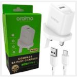 product_image_name-Oraimo-Durable Compact 2A Super FAST Android Charger Type C For Charging & Data Transfer USB Cable Type C - White-1