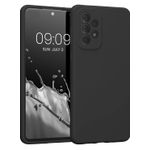product_image_name-Samsung-Galaxy A32 4G Soft Rubber Liquid Silicone Case Cover Black -1
