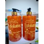 Golden glow exfoliating shower gel.