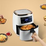 product_image_name-Dsp-5.5L Oil Free Air Fryer Touch Control Board Automatic Shutdown 8 Preset Menus Hot Oven Cooker - Cream.-5
