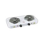 Double Coil Electric Hotplate With Handles - White