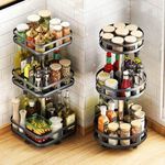 product_image_name-Generic-3 Tier 360° Rotatating Kitchen Trolley Shelf  Spice Storage Rack Organizer Stand- Black-3