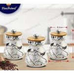 product_image_name-Generic-3 PC Ceramic Sugar Bowl Coffee Tea Canister Storage Containers - Multi-colour .-2
